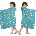thumbnail image 4 of Blue Cartoon Unicorn Ice Cream Donut Star Cloud Hooded Bath Towel，50"x30" for Ages 3 To 12 Kids, Quick Dry Lightweight Soft Microfiber Hood Beach Towel Cover Up for Kids, 4 of 7