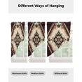 thumbnail image 2 of Brown Teal Red Boho Swag Valances for Windows, Ethnic Vintage Geometric Abstract Rod Pocket Sheer Valances for Large Windows, Swag Toppers Light Filtering for Kitchen Living Room 2 Panels 36''x63'', 2 of 2