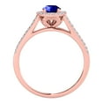 thumbnail image 2 of Mauli Jewels Engagement Rings for Women 1.25 Carat Halo Split Shank Tanzanite And Diamond Bridal Set Prong-Setting 14k Rose Gold, 2 of 6