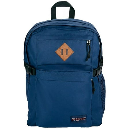 JanSport Main Campus FX Backpack - School, Travel, or Work Bookbag w 15-Inch Laptop Pack with Leather Trims, JS0A4QUL003 , Navy