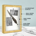 thumbnail image 2 of 46x12 Shadow Box Frame Gold | 1.625 inches Deep Real Wood Contemporary Shadowbox Display Frame | UV, 2 of 8