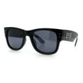 thumbnail image 5 of Locs Mens All Black Bold Gothic Logo Horn Rim Plastic Sunglasses, 5 of 7