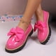 thumbnail image 2 of Mujeres Negro Muñecas Estilo Casual Grueso Vendido Muñecas de Cuero Patente, Mujeres Más Tamaño Primavera Verano Cómodas Zapatillas de Arco Zapatos, 2 of 9