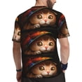 thumbnail image 2 of Rocae Animal Cat for Men's Mesh Quick-Dry Short Sleeve Workout T-Shirt,Mens Crew Neck Tee Lightweight Soft Classic T Shirts Medium, 2 of 9