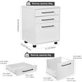 thumbnail image 3 of 3 Drawer Wood Mobile File Cabinet, 23" Deep Home Office Vertical Filing Cabinet Under Desk Cabinet with Hanging File Holder and 4 Wheels (2 Lockable), 3 of 8