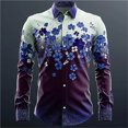thumbnail image 2 of CONZONE St. Patrick's Day Mens Buttons Down Shirts Long Sleeve Shirts for Men Trendy Green Clover Graphic Lapel Soft Lightweight Tops, 2 of 3