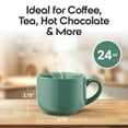 thumbnail image 4 of Omniware Teaz Cafe 24oz Jumbo Mug  - Rustic Stoneware, Oversized Handle, Dishwasher Safe, Lead-Free Glaze - Vintage-Inspired Farmhouse Cup for Coffee, Tea, Soup (Teal), 4 of 7