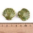 thumbnail image 3 of 10pcs Handmade Porcelain Beads Fancy Glazed Porcelain Shell Shape Yellow Green 25~27x27~29.5x10.5~12mm Hole: 2mm, 3 of 3