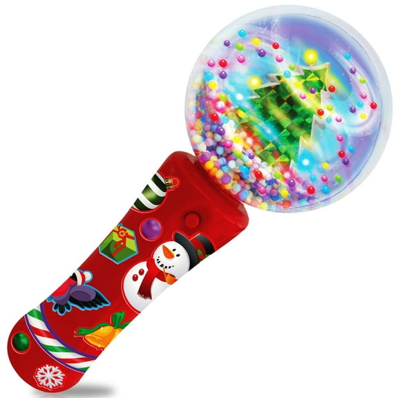 ArtCreativity Christmas Light-Up Spinner Wand for Kids, 7.5 Inch LED Toy with Batteries Included