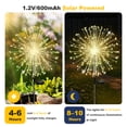 thumbnail image 2 of RICAN Solar Garden Lights Outdoor Decorative, 8 Pack Firework Garden Stake Lights Solar Powered, DIY Bendable Copper Wire Waterproof for Garden, Yard, Patio, Flower Bed, Chiristmas Decor, 2 of 9