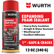 (4 pack) Würth 12 oz Expanding Foam Sealant for Gaps and Cracks up to 1 Inch - Insulating Spray Foam