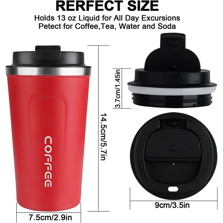 Windfall Stainless Steel Insulated Travel Mug with lid - Spill Proof Vacuum  Insulated Car Tumbler Cup for Coffee & Tea - Thermos Keeps Drinks Steaming  Hot or Ice Cold 
