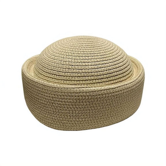 Straw Beret Hats for Women Hand Woven Straw Beret Sun Hat Vintage Church Derby Hat French Hats for Summer Wedding