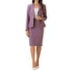 thumbnail image 2 of Conjunto de falda de 2 piezas para mujer INSPIRE CHIC, blazer peplum, falda lápiz de cintura alta, atuendo de trabajo, L Violeta, 2 of 6