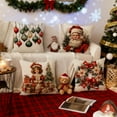 thumbnail image 2 of Christmas Decorations Pillow Covers 18x18" Linen Pillow Case for Sofa Couch Xmas Decorations Christmas Pillow Covers Santa Claus Linen Decorative Cushion Case Printed Throw Pillow Cover, 2 of 7