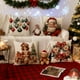 thumbnail image 1 of Fundas de Almohada Navideñas de Lino con Diseño de Papá Noel y Guirnalda de Luces Navideñas., 1 of 6