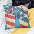 thumbnail image 2 of BANET Throw Pillow Covers American Flag Decorative Pillow Case Red and White Flip-Flops Pattern Pillow Cover Square Home Decor Cushion Cover, 20x20in, 2 of 5