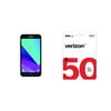 Verizon Samsung Galaxy J3 16GB Prepaid Smartphone, Black + Airtime Bundle