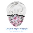 thumbnail image 4 of Shower Caps,Pioneer Flower Floral Print Pattern Waterproof Shower Cap for Women 4 Pieces,Double Reusable Hair Cover for Shower PEVA Elastic Stretch Hem, 4 of 7