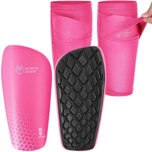 Espinilleras de fútbol Northdeer para niños y niñas (rosa S)