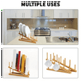 thumbnail image 6 of 4 PCS Wooden Dish Rack Bamboo Plate Rack Stand Pot Lid Holder, Dish Drying Rack Kitchen Cabinet Organizer for Dish Plate,4 x Dish Rack,Wood color, 6 of 9