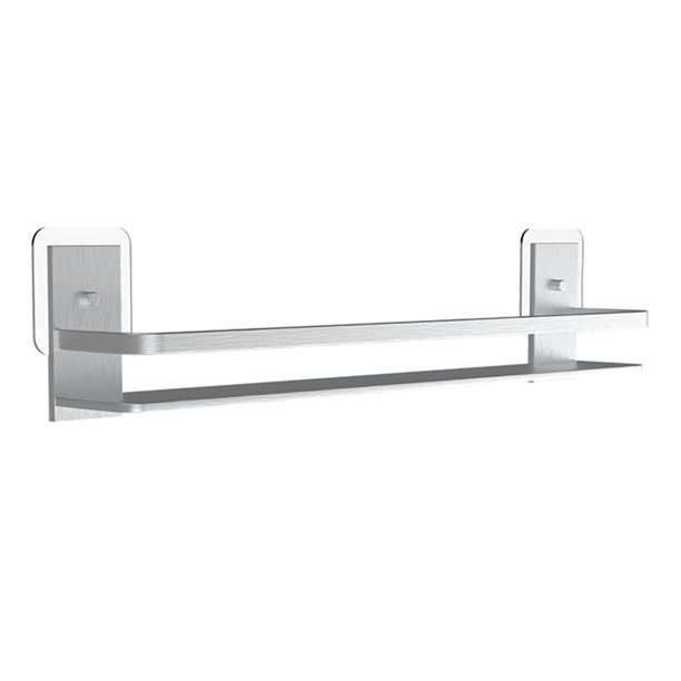 Estante de ducha adhesivo de aluminio, sin taladros, for baño y cocina.