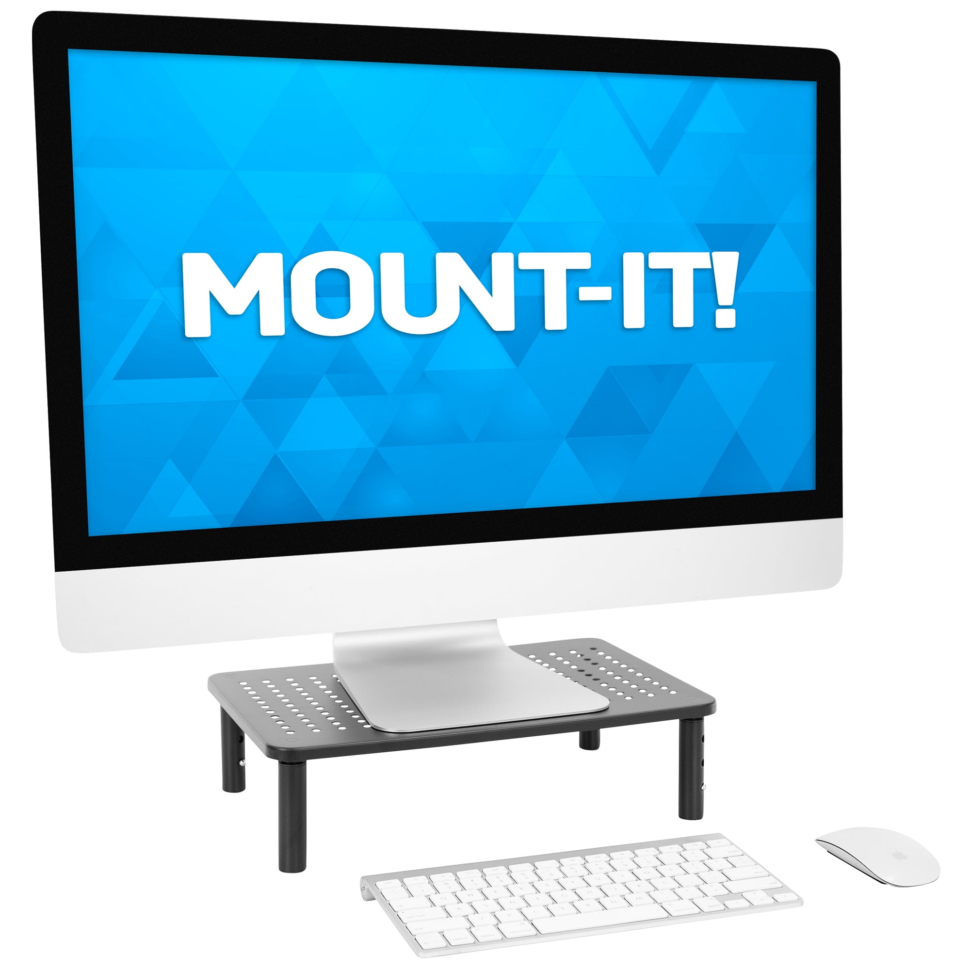 Mount-lt! Height Adjustable Monitor Desk Stand Risers | Fits 11"-32" Monitors | 2-Pack