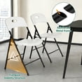 thumbnail image 4 of HOUSNIFLEX 4 Pack Portable Plastic Folding Chair with Back Support, Heavy Duty Steel Frame, Indoor Outdoor for Party Wedding Office Patio, White, 4 of 7