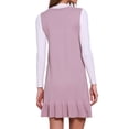 thumbnail image 3 of VESTIDO DE MUJER INSPIRE CHIC Tejido Grueso Sin Mangas Cuello en V Dobladillo Volante Vestido de Suéter XL Rosa Polvoriento, 3 of 6