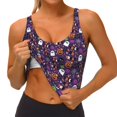 thumbnail image 3 of Balery Halloween Sweet Candy Sujetadores deportivos con espalda cruzada para mujer, acolchados, sin costuras, de alto impacto, ideales para yoga, gimnasio, entrenamiento y fitness.-Small, 3 of 8