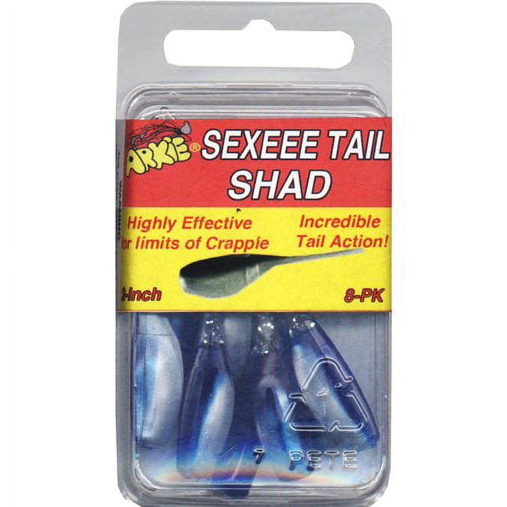 Arkie Lures 2 inch Sexee Tail Shad Soft Fishing Lure, Color Blue Shad