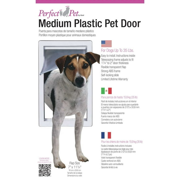 Portillon moyen Perfect Pet en plastique pour animaux domestiques 18 x 28,6 cm