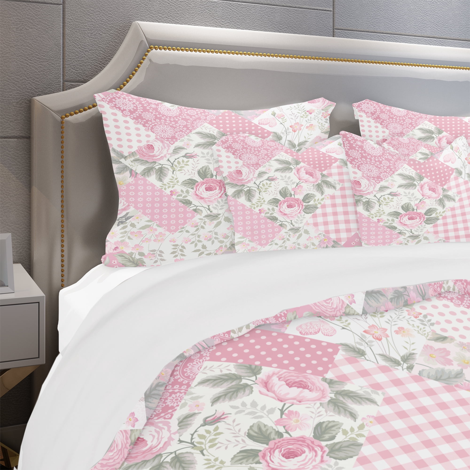 Designart 'Decorative Patchwork Floral Pattern' Patterned Duvet Cover Set