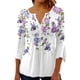 thumbnail image 1 of Camiseta de manga 3/4 Minnieouse túnica de verano lavable para mujer color Púrpura S, 1 of 5