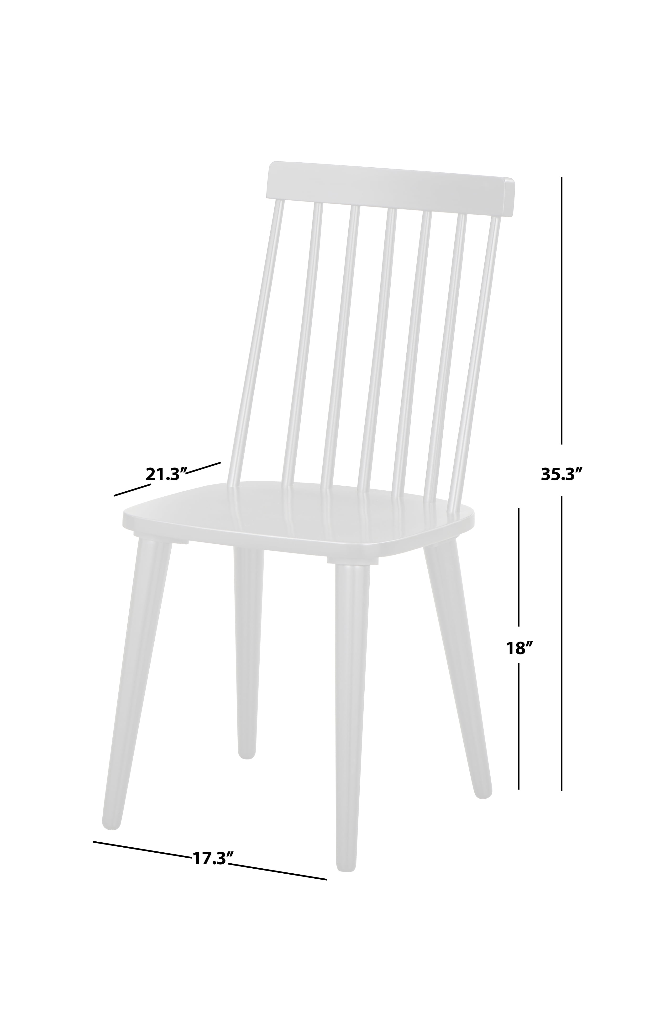 TMS Lowry Farmhouse Spindle Back Wood Dining Chair, Set of 2, Black