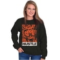 thumbnail image 3 of Cool Urban Streetwear Hustle Tiger Sweatshirt for Men or Women Brisco Brands M, 3 of 6