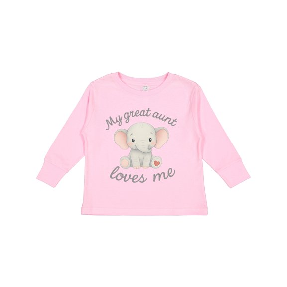 Inktastic My Great Aunt Loves Me Elephant Boys or Girls Long Sleeve Toddler T-Shirt