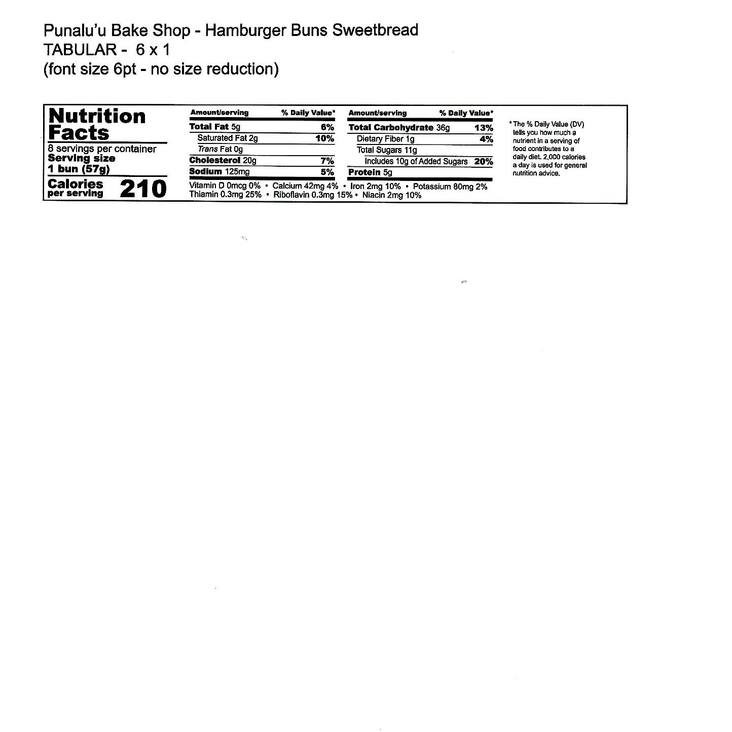 Punaluu Bake Shop Punaluu Bake Shop Hamburger Buns, 16 oz