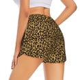 thumbnail image 3 of Bixox Women's Gold Glitter Leopard pattern 2 in 1 Running Shorts - Lightweight Athletic Workout Gym Yoga Shorts Liner with Pockets - Large, 3 of 7