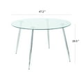thumbnail image 3 of Modern Round Glass Dining Table with Tempered Glass Top and Chrome Metal Legs for Dining Room Kitchen or Living Room, Seats 4-6, Easy 15-Minute Assembly, 3 of 8