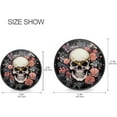 thumbnail image 2 of Coolnut Skull Flowers Wall Clock Round Silent Non Ticking Battery Operated Accurate Arabic Numerals Design Clocks for Home Kitchen Living Room Bedroom 9.5inch Home Decor, 2 of 6