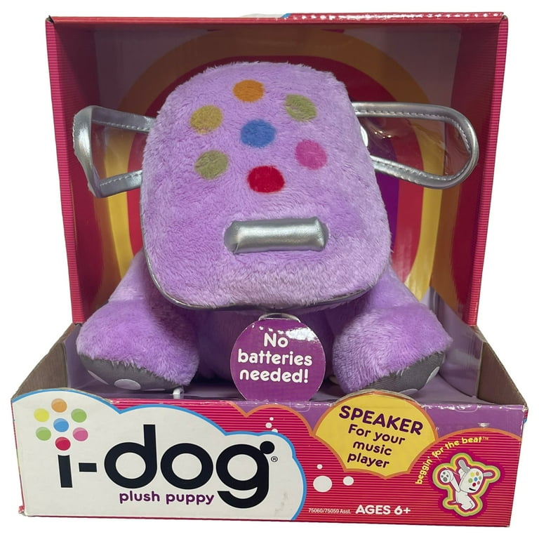 Plush Purple Puppy iDog Speaker for Music Player MP3 CD - Walmart.com