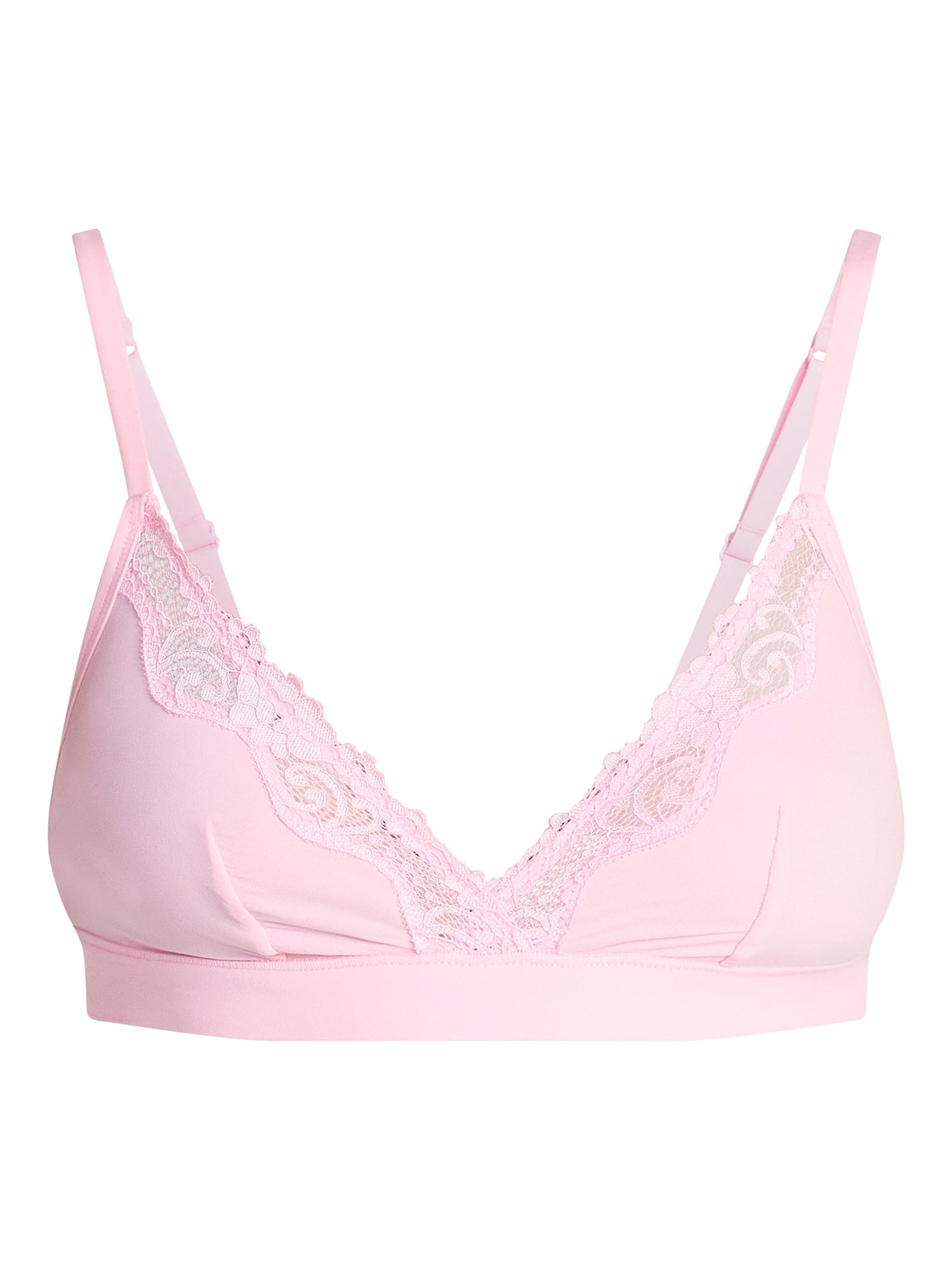 No Boundaries Fit Stretch Triangle Bralette with Lace, Women's XS-3XL