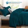 thumbnail image 3 of VEGAS HOTEL COLLECTION Classic Egyptian Cotton 1-Piece Duvet Cover { Zippered Closure } 1000 Thread Count- Fabulous Solid Looking Color Teal - Queen Size, 3 of 7