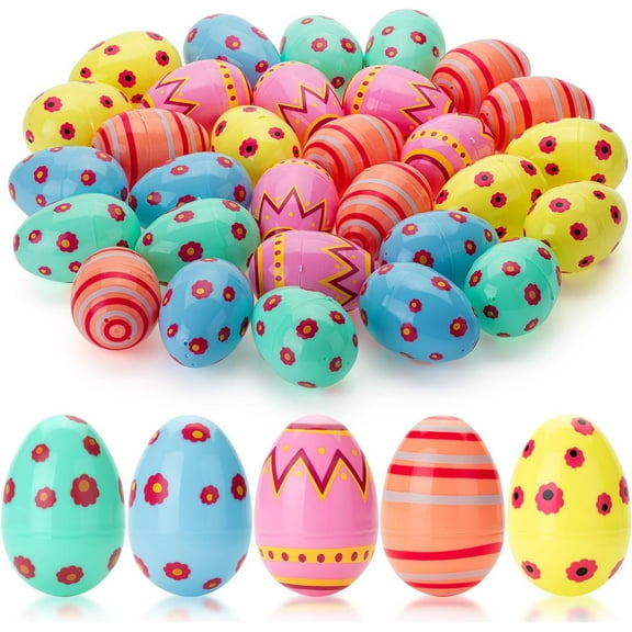 Mr. Pen- Jumbo Plastic Easter Eggs, 30 Pack, 3'' Tall, Colorful Plastic Easter Eggs Bulk, Empty Easter Eggs Empty
