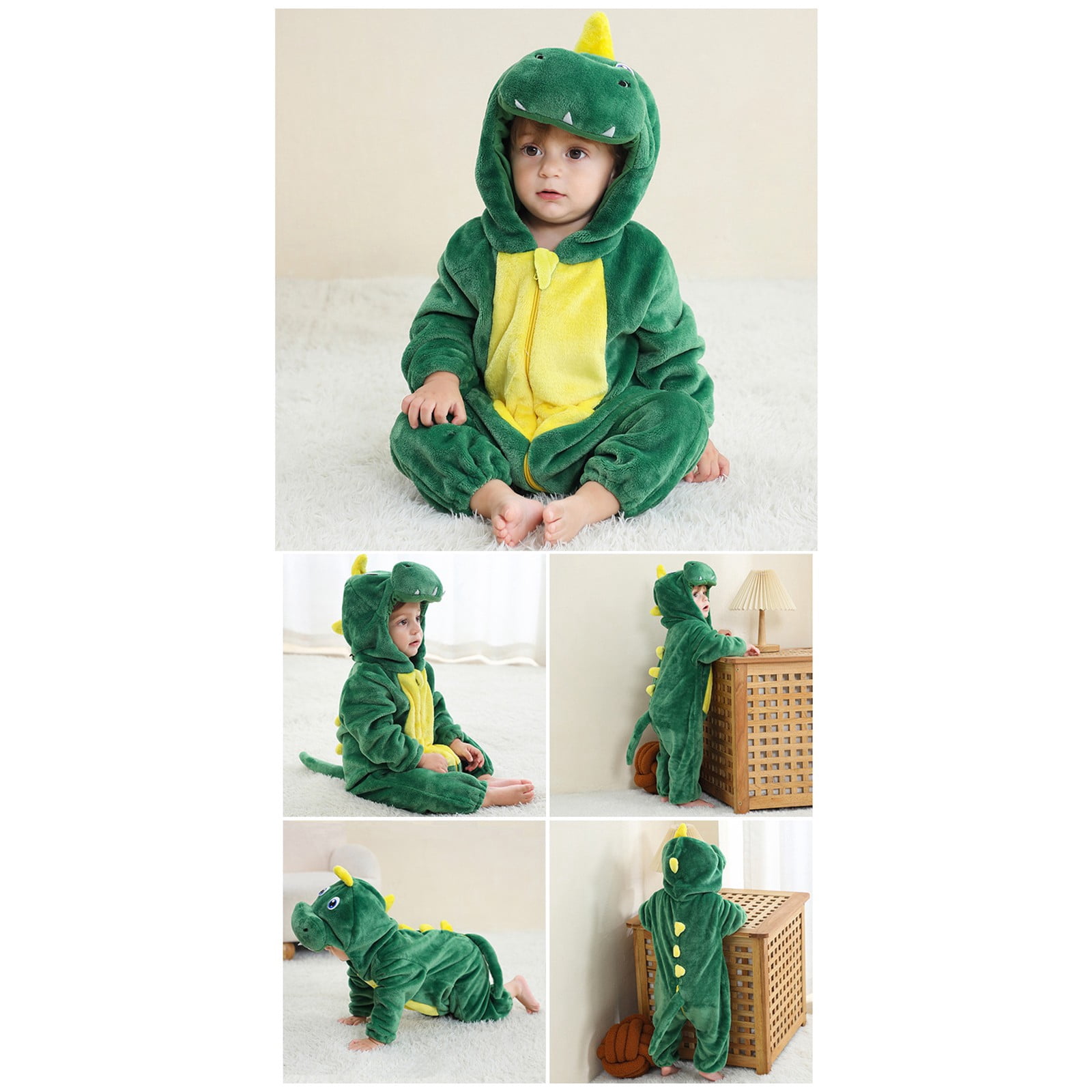 Coerni Toddler Cute Animal Jumpsuit 3D Frog Hoodie Coat New Born Baby Long Sleeve Hooded Romper Halloween Clothes Outfit
