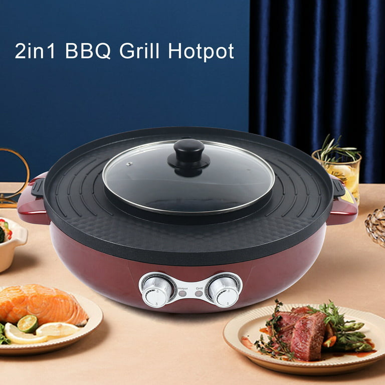 2-in-1 Smokeless Electric Grill & Hot Pot – Eco + Chef Kitchen