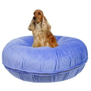 Angle View: Bessie and Barnie Signature Periwinkle Luxury Extra Plush Faux Fur Bagel Pet/ Dog Bed
