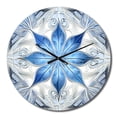 thumbnail image 2 of Designart "Fractal Flowers in Turquoise and White I" Modern Geometric Oversized Wall Clock, 2 of 5