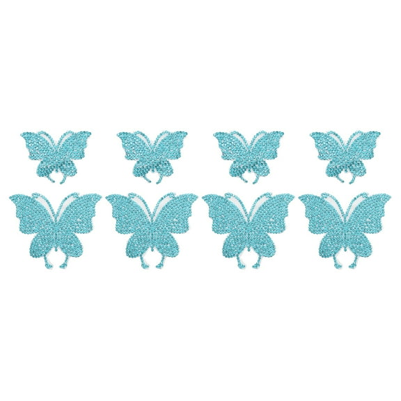 Uxcell 8Pcs Butterfly Car Decals for Women, 2 Size Rhinestone Crystal Sticker Decoration, Lake Blue